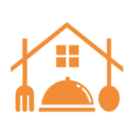 Signet des Bergisch Gladbacher Küchenstudios: Haus mit Besteck